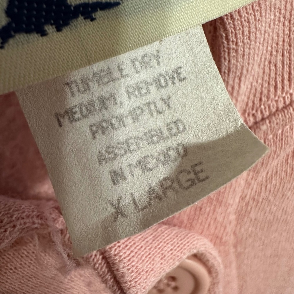 Pleasant Shade Pink Schnauzer Paw Print Button Up Cardigan Sweatshirt Women's XL - Picture 6 of 7